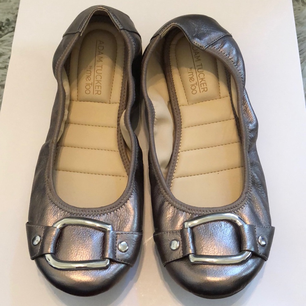 New- ADAM TUCKER GOLD Metallic Ballet Flats